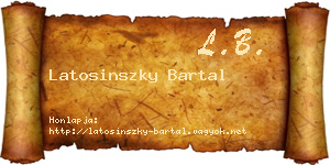 Latosinszky Bartal névjegykártya